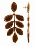 Burgundy Earrings Beatrice Flower Leafs M