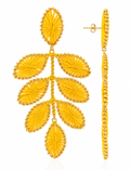 Yellow Earrings Beatrice Flower Leafs M