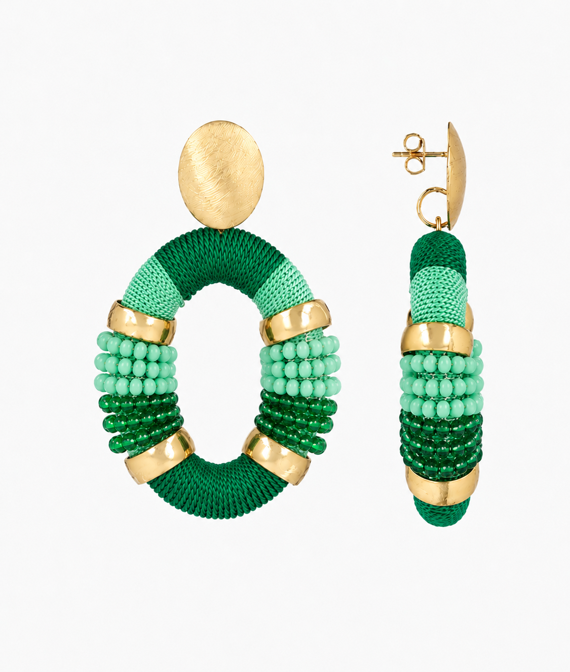 Green Water Deluxe L Oval Earing