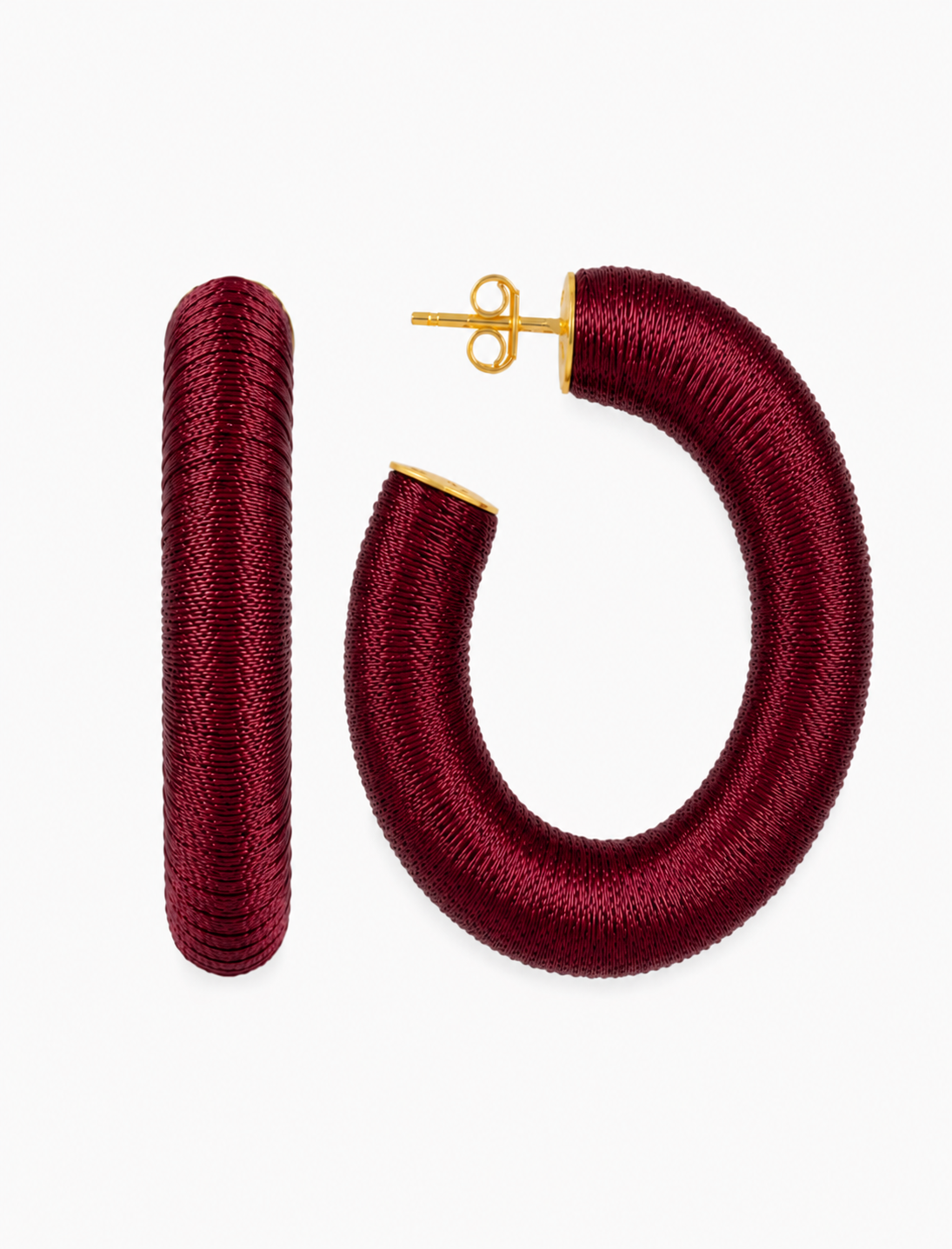 Burgundy earrings Amara creole oval L