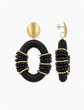 Black Earrings Combi Oval Deluxe L Elle