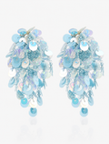 Sky Blue Mix Earrings Lily Flower String L