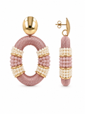 Cream Earrings Yara Combi Oval L Premium