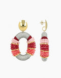 Red Faye Oval Earing L