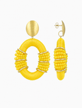 Yellow Earrings Combi Oval Deluxe L Elle