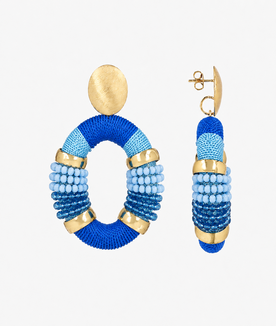Blue Deluxe L Oval Earing