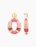 Pink Earrings Yara Combi Oval L Premium