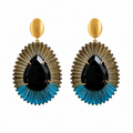 Black & Sky Blue Earrings Esmee Drop
