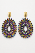 Disco Purple Earrings Oval