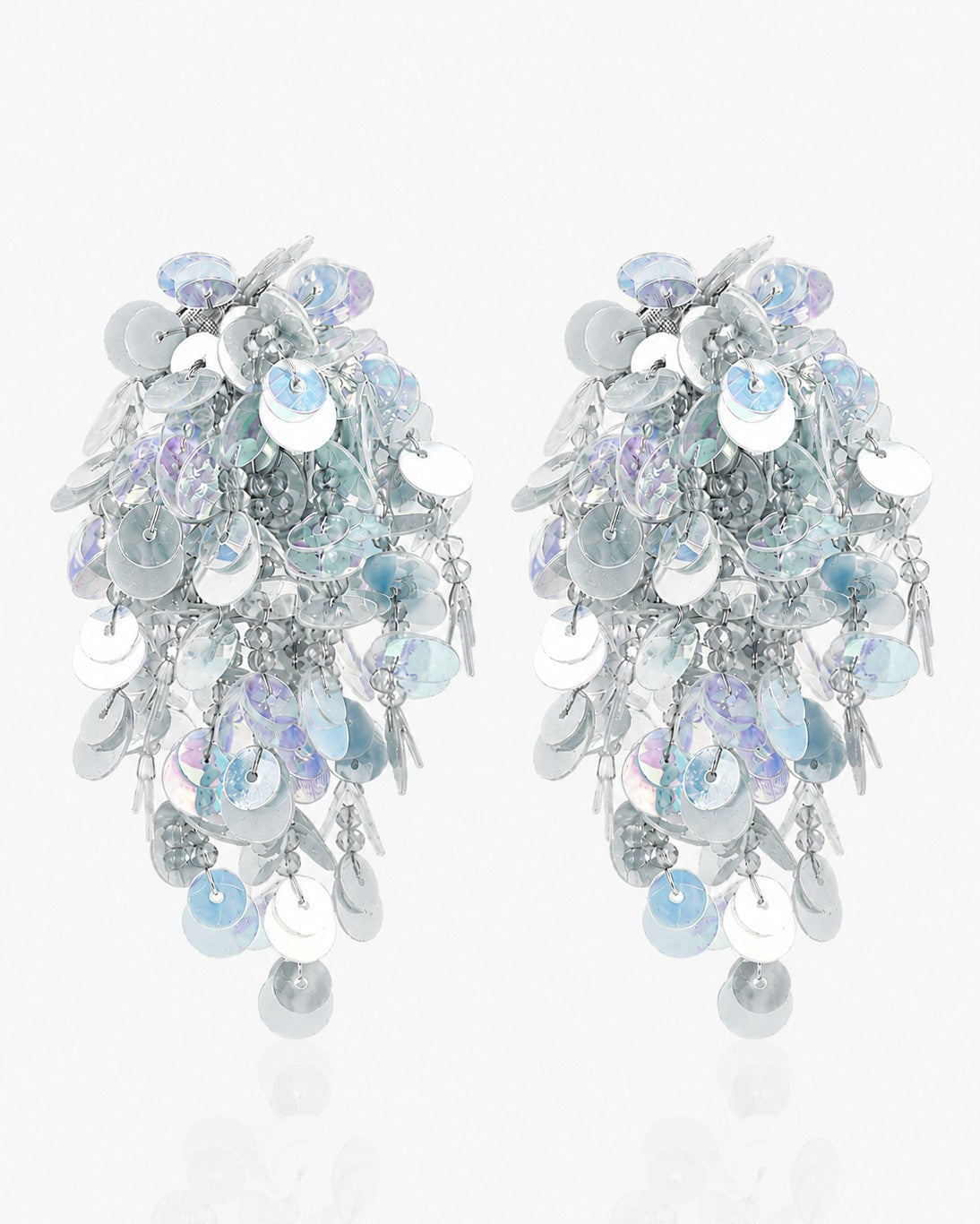 Silver Mix Earrings Lily Flower String L