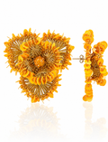 Orange& Yellow Earing Flower w/ Sequins Clip Earring L Aster