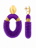 Purple Earrings Yara Combi Oval L
