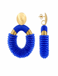 Blue Earrings Yara Combi Oval L