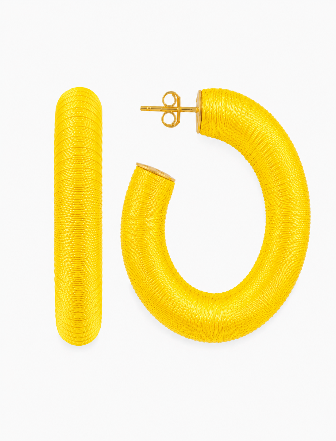 Yellow earrings Amara creole oval L