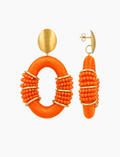 Orange Earrings Combi Oval Deluxe L Elle