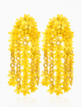 Yellow Colored Flower Rain Earrings