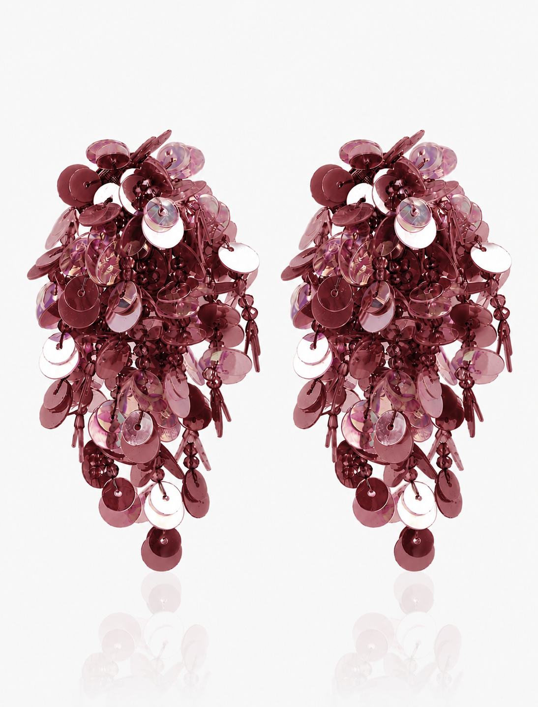 Burgundy Mix Earrings Lily Flower String L