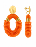 Orange Earrings Yara Combi Oval L