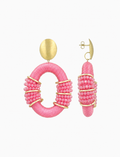 Pink Earrings Combi Oval Deluxe L Elle